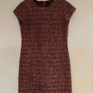 Brooks Brothers Burgundy Tweed Mini Dress